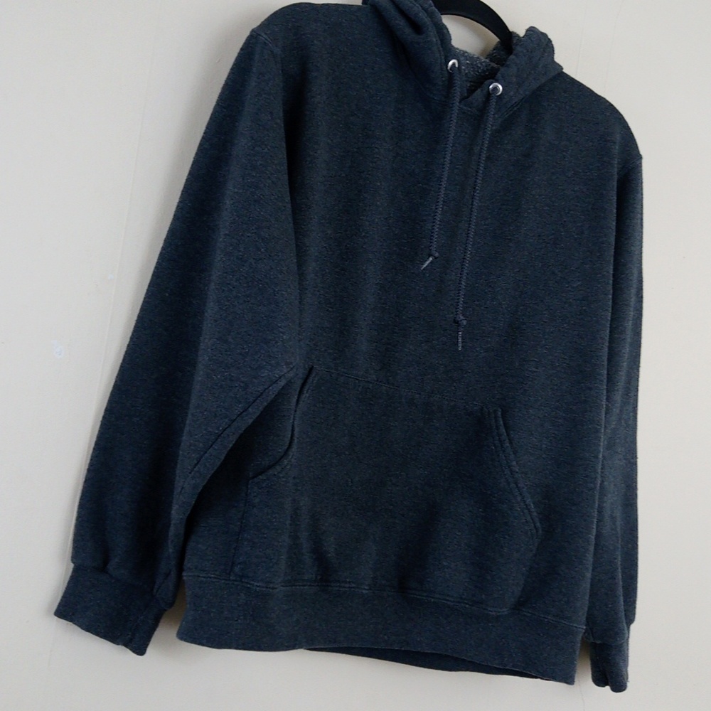 Charcoal Gray Basic Pullover Hoodie Sweatshirt Top - image 2